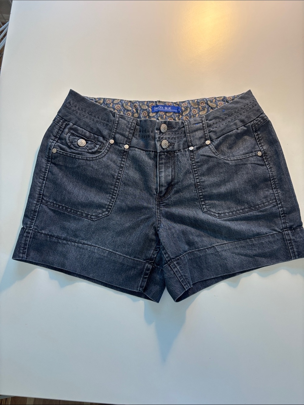 Dakota Blue Dark Gray Mid-Rise Denim Shorts -545sku